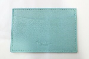 k3905 / TIFFANY&Co. ティファニー カードケース パスケース ブルー レザー 名刺入れ 定期入れ 現状品