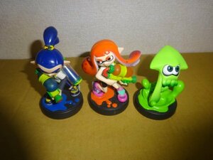 amiibo　アミーボ　スプラトゥーン ボーイ　オレンジガール　イカ　３体　動作品（1105）（6月18日）