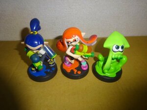 amiibo アミーボ スプラトゥーン ボーイ オレンジガール イカ 3体 動作品(1105)(6月18日)