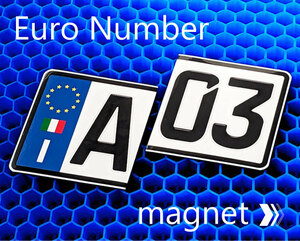 【お得な前後２セット】ユーロナンバープレート　選べる３素材（マグネット・プラ板・ステッカー）高品質　送料無料