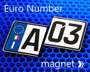 【お得な前後２セット】ユーロナンバープレート　選べる３素材（マグネット・プラ板・ステッカー）ドイツ　イタリア　フランス　イタリア