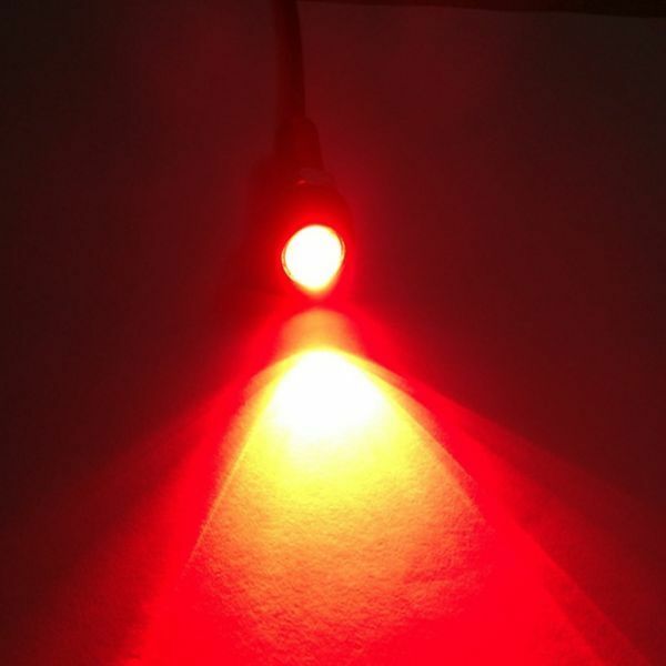 【匿名配送】 高輝度 LED イーグルアイ 黒ボディ レッド 2個セット 12V アルミ合金 LEDスポットライト デイライト スポットライト 赤