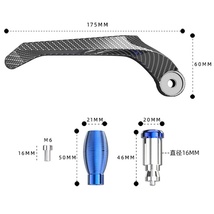 【匿名配送】 アルミ レバーガード カーボン柄 ブルー バイク ハンドルプロテクター ハンドルガード ブレーキ クラッチ オートバイ 青_画像5