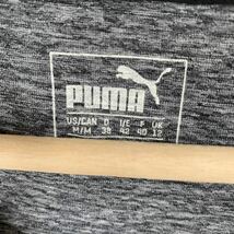 【USED】PUMA プーマ　半袖Tシャツ　ロゴ大きめ　ヨガ/ジム/スポーツ　トレーニングウェア　レディースUS Mサイズ　グレー　トップス_画像4