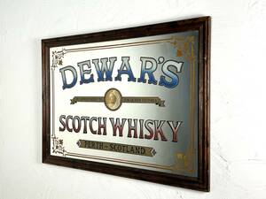 Vintage DEWAR'S SCOTCH WHISKYpab mirror interior item England display ornament whisky Scotch whisky 