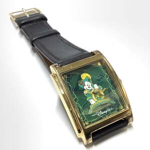 [ retro редкий товар * ремень & батарейка заменен ] Disney si- Grand открытый память наручные часы герой часы Mickey Mouse 