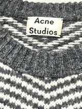 アクネストゥディオズ　acne studios ヘリンボーン　幾何柄　総柄　セーター　ニット　ユニセックス　レディース グレー　ウール　厚手_画像6