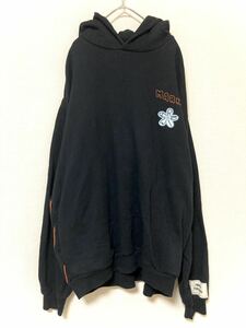 マルニ　MARNI ロゴ　バックプリント　刺繍　パーカー　ビッグシルエット　メンズ　ニット オーバーサイズ　48 ブラック　黒　スウェット