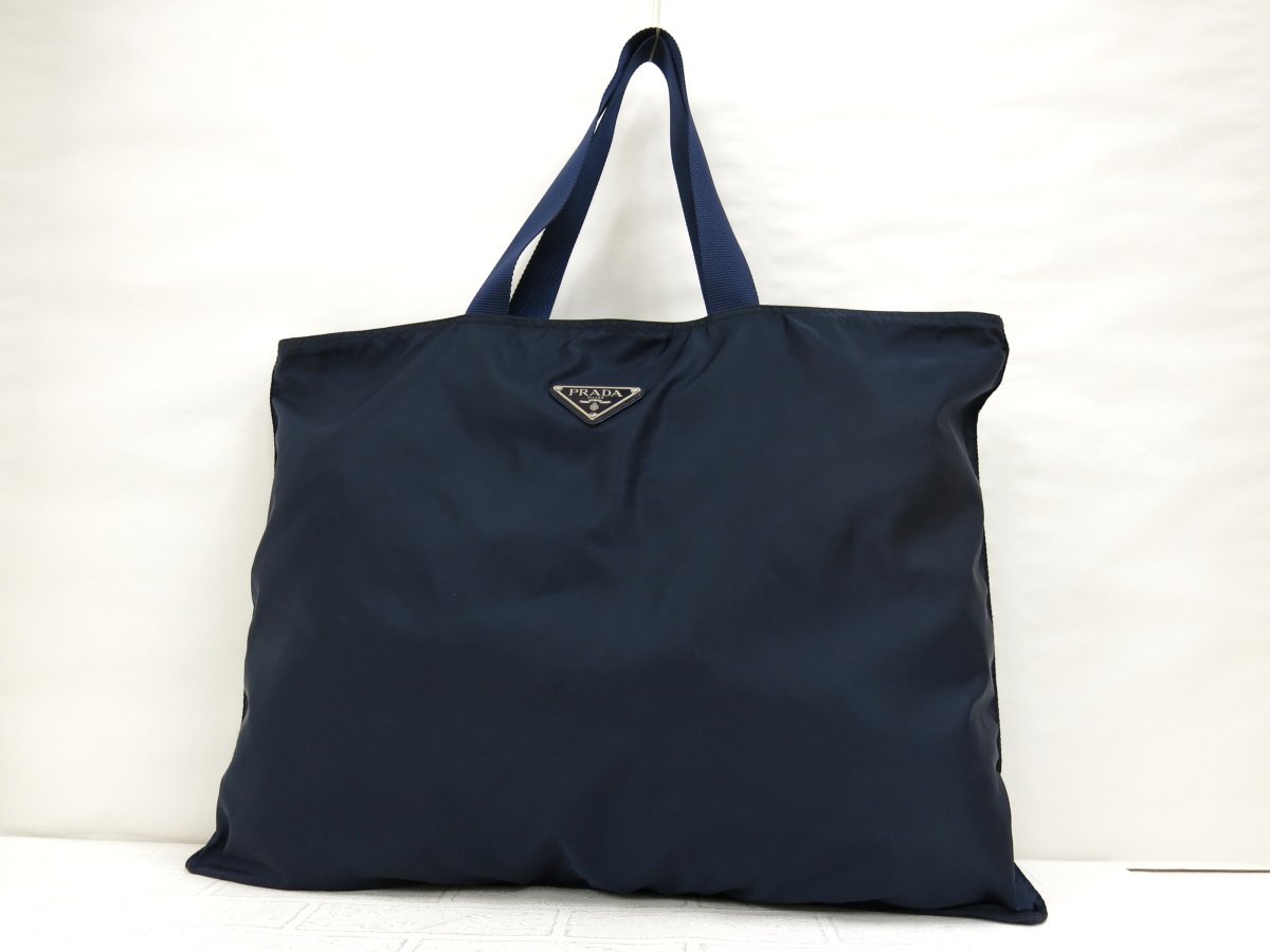 ◇美品◇PRADA プラダ◇ナイロン カーフ レザー 本革◇トート バッグ