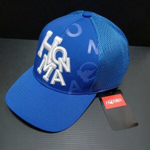 ● 本間ゴルフ「メッシュ キャップ」刺繍 帽子　HONMA　ブルー