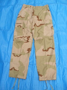 米軍BDUパンツ,3カラー,デザートカモ,コットン製リップストップ生地,6ポケット,1990年新品,S-Short(腰78cm,又下76cm,全長104cm)(23-6-11-1)