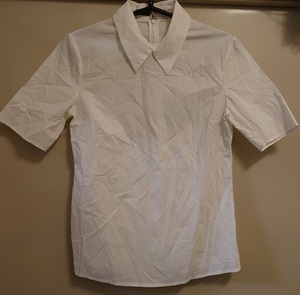 JIL SANDER NAVY ジルサンダーネイビー 白シャツ　ワイシャツ　半袖　カットソー　襟 レディース