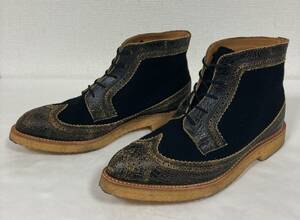 UACT ブーツ/ユーアクトアーバンアクション/Made in England/デザートブーツ ハイカットシューズ メンズ靴 クレープソール/黒ブラック