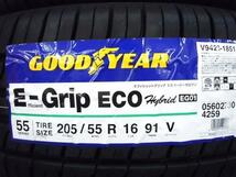 205/55R16 新品 夏タイヤホイール VENES FS-01 16インチ 6.5J +53 5H 114.3 BKP グッドイヤー EG01 205/55-16 組込済 4本SET_画像9