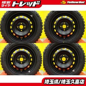 送料無料 トーヨー オープンカントリーR/T 165/65R15 ダイハツ純正スチール 5J +45 4H100 自家塗装済み タフトに 埼玉