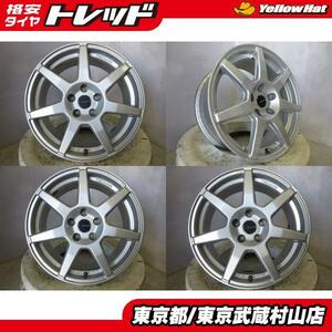 【中古】4枚セット テクマグ 207R 17*7.5J+27 112 5H シルバー 武蔵村山 5シリーズZ4