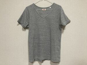 HRM ハリウッドランチマーケット 半袖H刺繍Vネックカットソー Tシャツ 3 グレー 美品