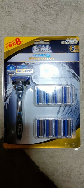 新品未開封★シック/Schick ●5枚刃ハイドロ5プレミアム◆替刃 8コ付+本体1個合計9個■ ホルダー本体付▲男性カミソリ▼ネコポス送料無料