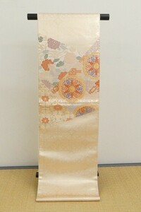 2307A-2372●関着/袋帯/西陣織/花柄等/お太鼓柄(ポイント柄)/新品/未仕立て/正絹/(梱包サイズ：80)