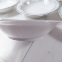 ST6] NORITAKE　CHINA　小皿　６枚　セット　銀縁　BELMONT USデザイン　花柄　陶器　皿　食器　ノリタケ　白　水色　グレー_画像8
