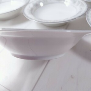 ST6] NORITAKE CHINA 小皿 ６枚 セット 銀縁 BELMONT USデザイン 花柄 陶器 皿 食器 ノリタケ 白 水色 グレーの画像8