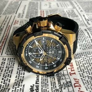 #2696【売切り特価！】メンズ 腕時計 インビクタ Invicta クォーツ 黒文字盤 Quartz 動作良好 クロノグラフ 3針 インヴィクタ カレンダーの画像7