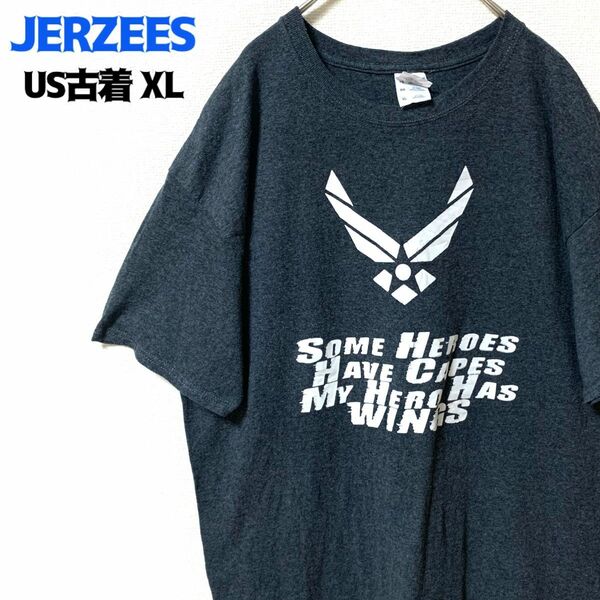 US古着 JERZEES ジャージーズ 半袖Tシャツ アメリカ空軍 USAFエアフォース ゆるだぼ XL ヴィンテージ