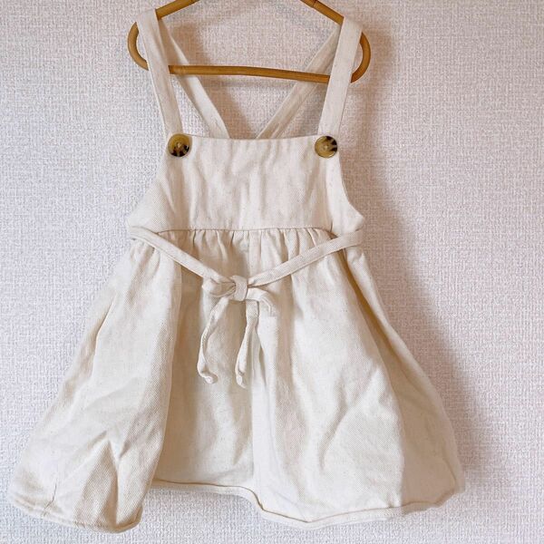 【美品】ジャンパースカート　綿100 80cm