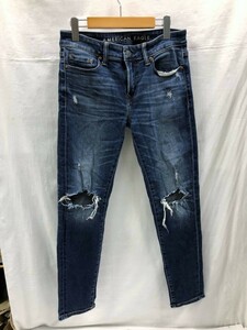 AMERICAN EAGLE ジーンズ メンズ W29 ブルー ダメージ加工 SKINNY デニムパンツ アメリカンイーグル 22070401i2