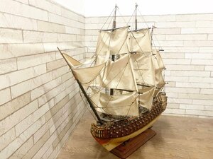  sailing boat model France navy war row . plastic model ornament decoration objet d'art collection total length 87. present condition goods 