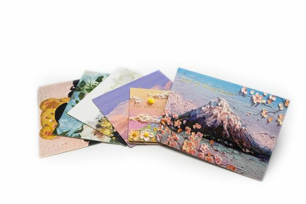 メッセージ カード 6種類 感謝カード 3Dメッセージカード 封筒付 6枚セット