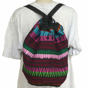 グアテマラ GU-024-01 ディバッグ バッグ 民族織物 伝統織物 手織り リュック 子供用 リュックサック 綿 フォルクローレ衣装 アウトレット