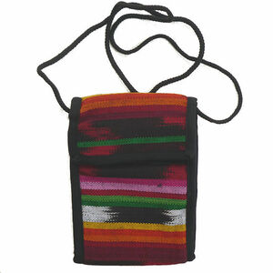 送料無料 GU-009-03 グアテマラ 絣織り 民族織物 ショルダーバッグ 財布 バッグ 伝統織物 手織り フォルクローレ音楽 フォルクローレ衣装