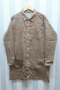 at1968/AiEStrap Long Shirt Printed Floral Corduroye- I i- floral corduroy strap long shirt jacket coat 