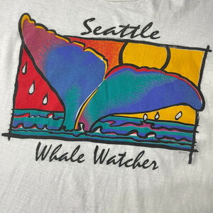 90年代 鯨 くじら クジラ IAAC アート プリントTシャツ メンズXL