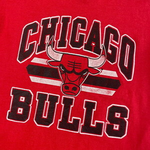 90年代 USA製 NBA CHICAGO BULLS チームロゴ プリントTシャツ メンズL