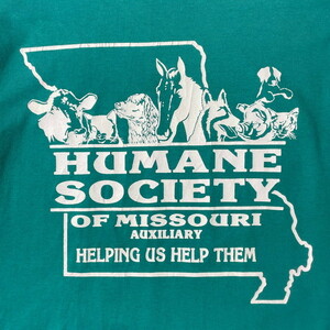 90年代 USA製 Humane Society アニマル 動物虐待 保護団体Tシャツ メンズM