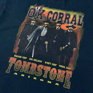 O.K.CORRAL TOMBSTONE ARIZONA スーベニア プリント Tシャツ メンズL相当