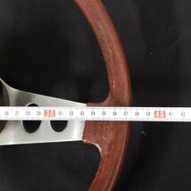 ウッド ステアリング φ37.5cm ボス付 ※現状発送 メーカー不明 ハンドル 旧車 当時物 部品 パーツ 車内装飾 車 ビンテージ【100t2957】_画像6