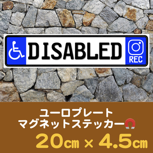 [ wheelchair Mark ]DISABLED[do RaRe koREC] magnet sticker * euro plate 