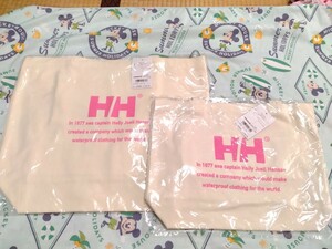 HELLY HANSEN　Logo tote ピンクグレープ　トートバッグ　L　M ２枚　きねり　厚手　丈夫　洗濯可能◎　ヘリーハンセン　新品　未使用