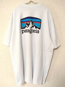 新品　未使用　XXL 級！patagonia　Responsibili　Tee　ロゴ　メンズ　L ホワイト　白　パタゴニア　レギュラーフィット　プリント　大きい