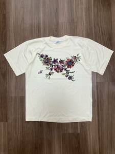 90s ビンテージ Tシャツ USA製 XL アメリカ製 80年代 '80 90年代 '90 シングルステッチ ヴィンテージ 花 フラワー