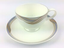 Noritake カップ＆ソーサー 2客セット Bone China　ノリタケ 金　青　ピンク　ティーカップ コップ 茶器 食器 インテリア m715-Q_画像2