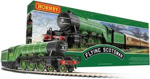 Hornby The Flying Scotsman A1Class 4472 OO 電気鉄道模型セット HO トラック米国電源 R1255M 付き、グリーンn220