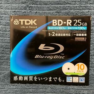 【未開封】 「TDK BD-R 10枚 BRV25PWA10S」 未使用 一回録画用 25GB 2倍速対応 地上デジタル180分 日本製 国産 Blu-ray ブルーレイ