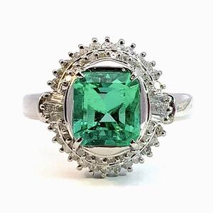 F1 Colombia emerald 2.00ct diamond 0.58ctte The Yinling g platinum PT900 16 number 9g GIA judgment 