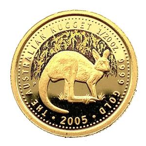  カンガルー ナゲット金貨 オーストラリア イエローゴールド カラーコイン 2005年 1.5g 1/20オンス 純金コイン 24金 コレクション Gold