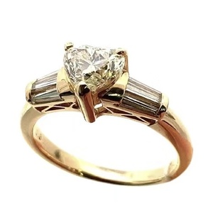  イエローダイヤモンド SI-2 デザイン リング イエローゴールド K18 11号 ソーティング 【中古】 美品 指輪 レディース 宝石