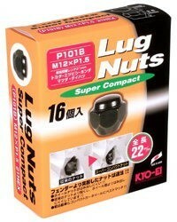 ホイールナット/全長22mm/ミラココア/L675系/ダイハツ/16個入り/M12X1.5/21HEX/黒 P101B-16P